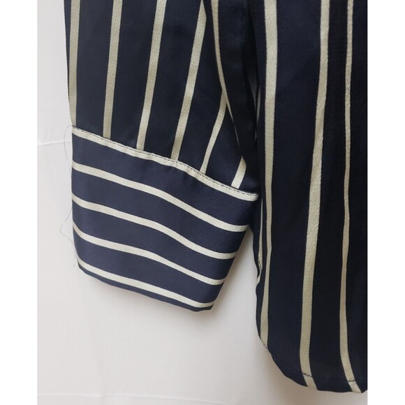Women’s Emory Park Black & White Stripe Button-Down Shirt Long Sleeve Size S POE - Picture 5 of 12